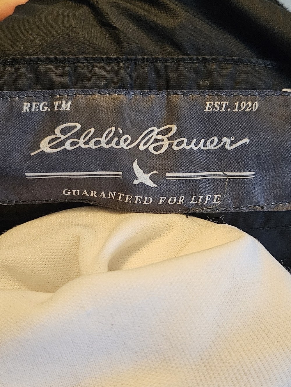 Eddie Bauer Long Down Puffer Coat Women's M Faux Fur Hooded Quilted Parka Warm - Picture 5 of 7